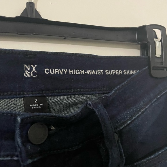 New York & Co Curve High Waist Super Skinny Jeans - Dark Wash - Ankle Size 2 - Picture 4 of 4